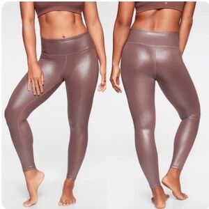 Athleta Elation Shimmer Tight In Powervita, Cinnamon